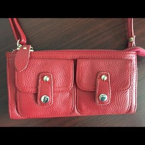 SOLD*Red leather crossbody bag